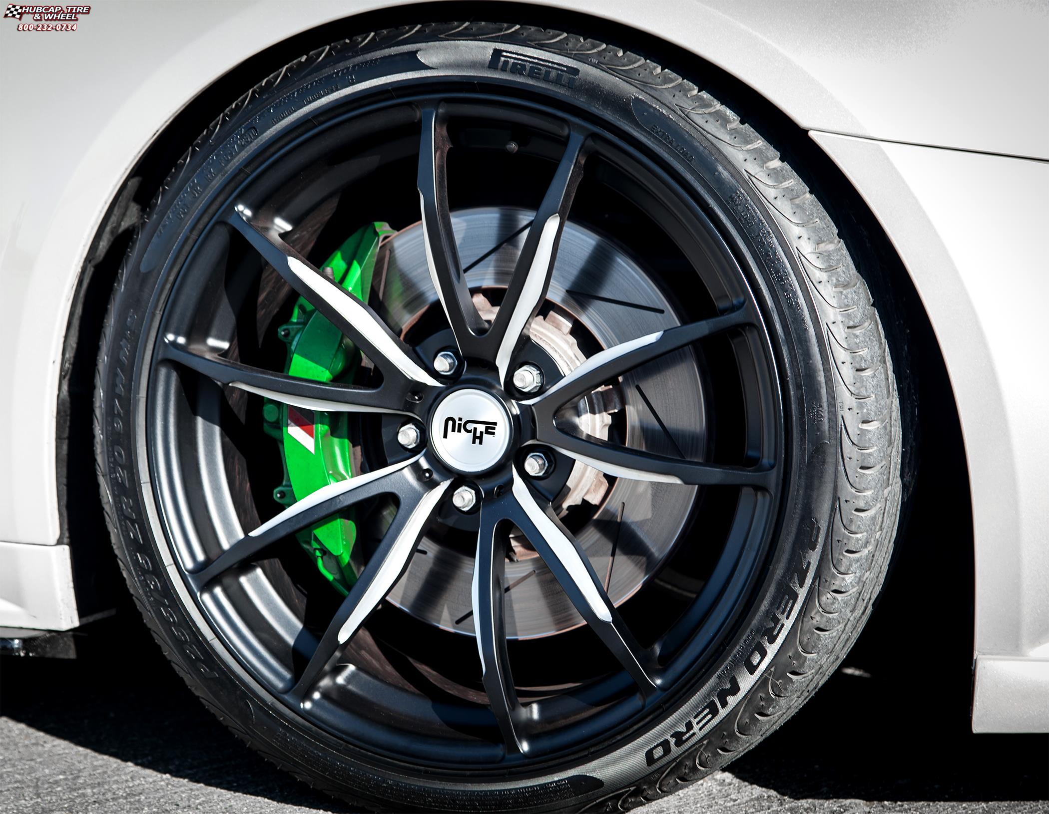 vehicle gallery/cadillac cts v d3 edition niche monza 20x9  Matte Black | Brushed Accents wheels and rims